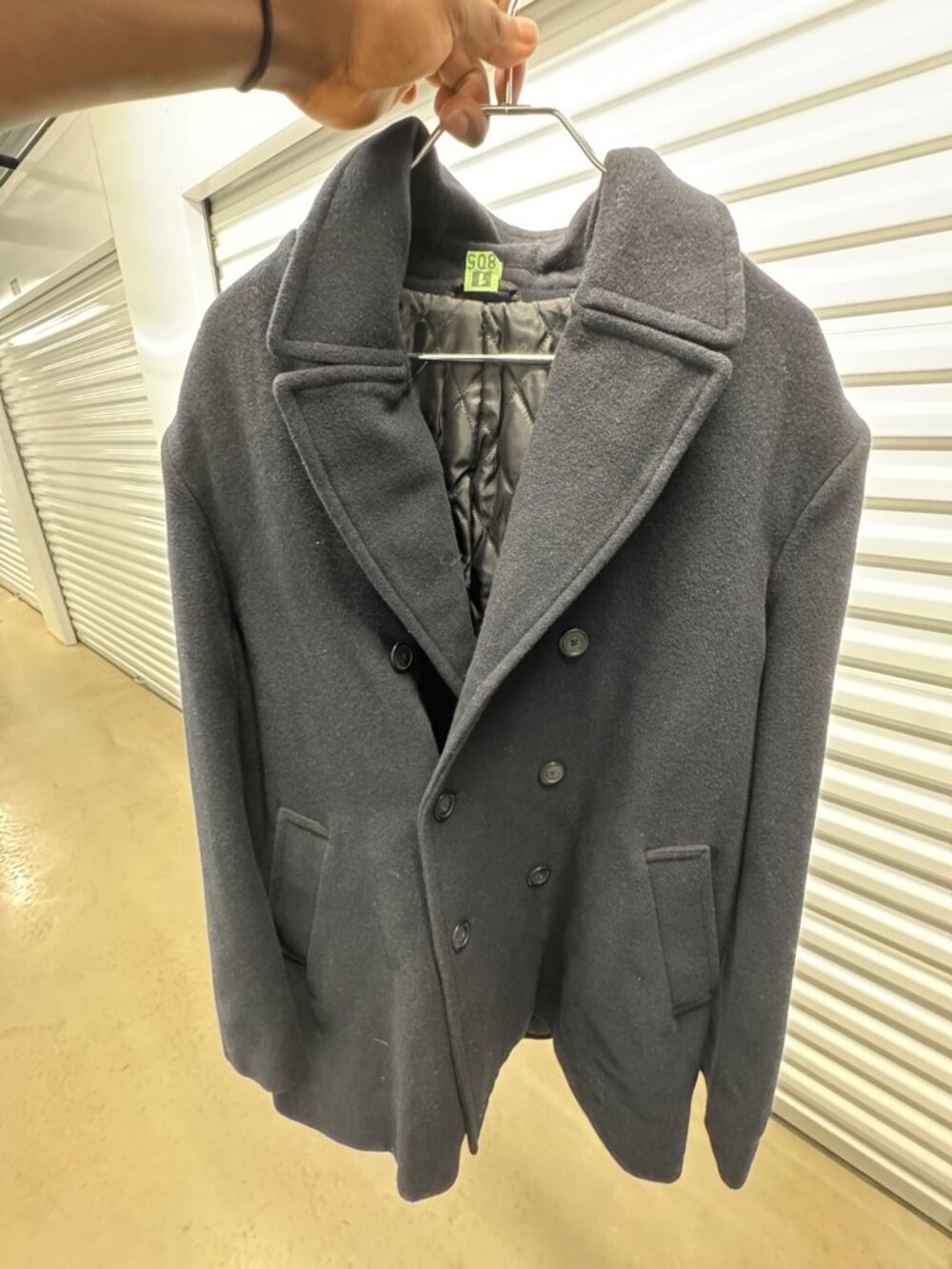 Lauren Ralph Lauren black double-breasted peacoat in size XL